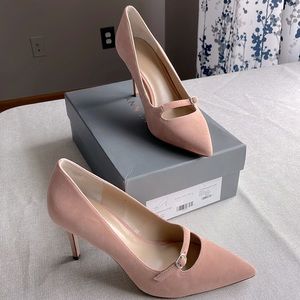 Ann Taylor pink suede pump 3.5” heel